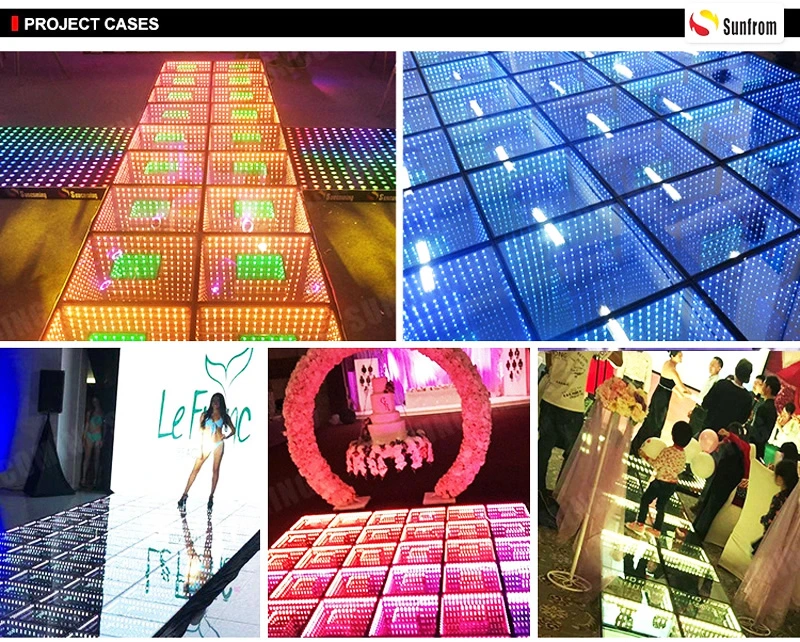 3D Mirror RGB LED Dance Floor Light for Wedding Party Disco Club Bar Events