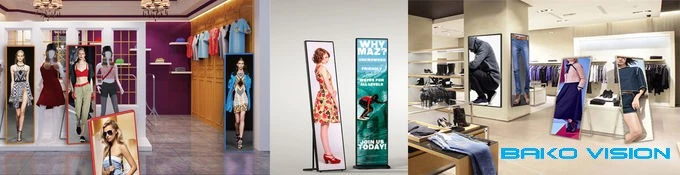 LED Poster Display Indoor P2.5 Advertising Mirror Screen 4K Customized Commercial Standing Floor Signage