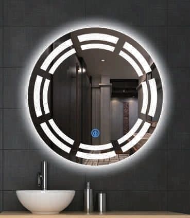 Modern Home Frameless Round Backlit LED Lighted Bathroom Mirror