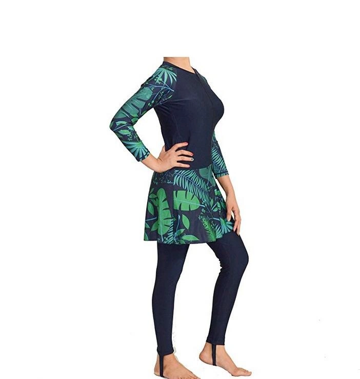 2021 Ladies Classic Modest Muslim Swimwear Dress Full Length Modest Swimwear Sportswear