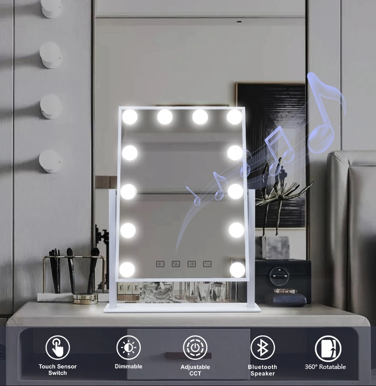 Newest LED Mirror Dimmable Brightness Hollywood Mirror for Home Decorations