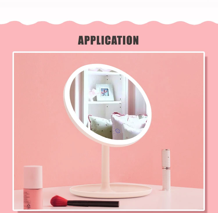 High-End LED Beauty Salon Mirrors Standing Mirror with Detachable Handle Handheld Mirror