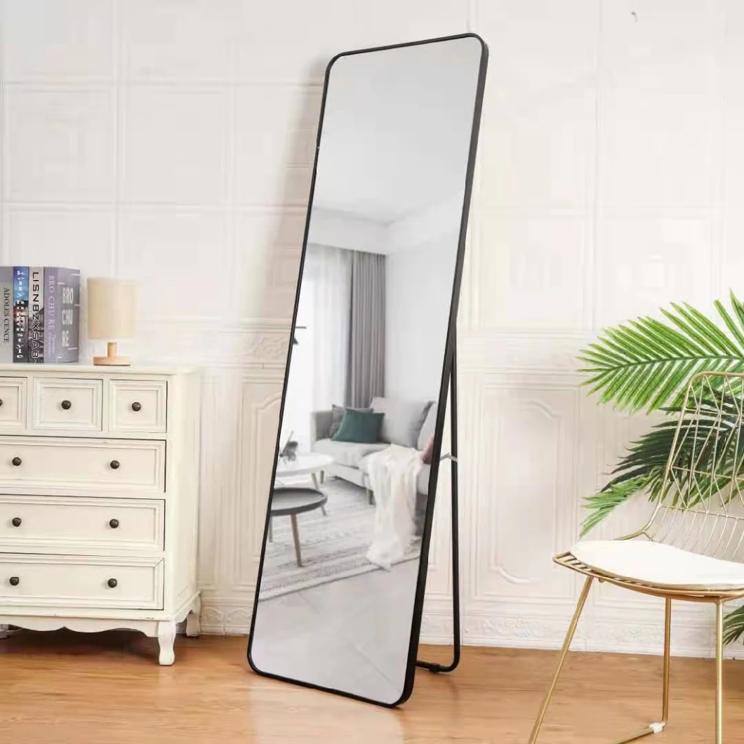 Aluminium Round Golden White Black Framed Mirror for Living Room