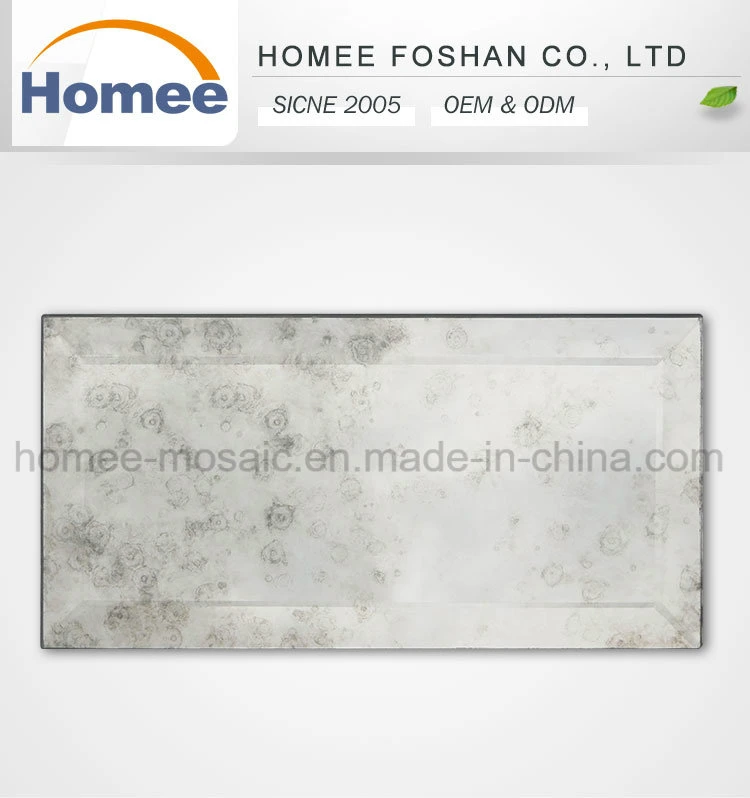 Kitchen and Bathroom Antique Looking Beveled Mirror Glass Mosaic Tile