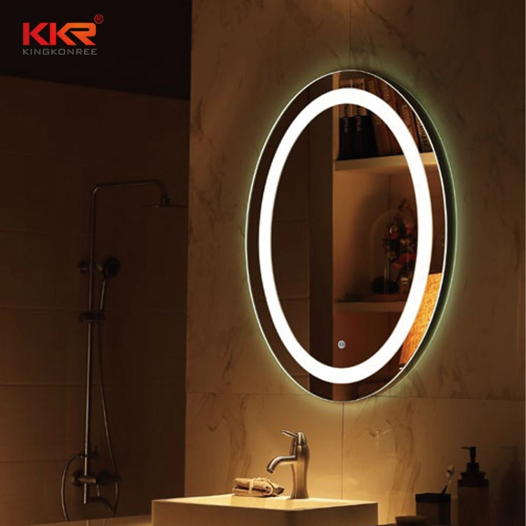 LED Lighted Touch Screen Round Shape Wall Mounted Bathroom Mirrors