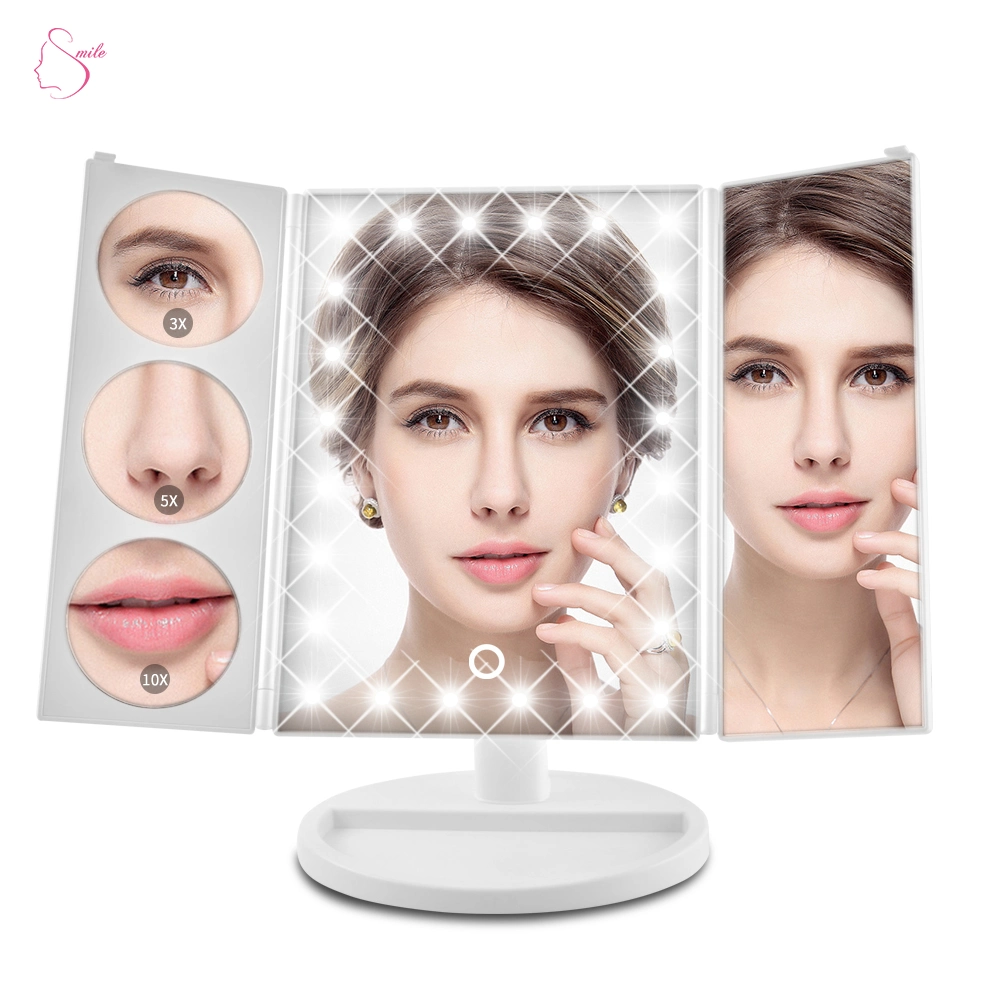 LED Vanity Mirror 3X 5 X 10X Touchscreen Mirror Cosmetic Mirror