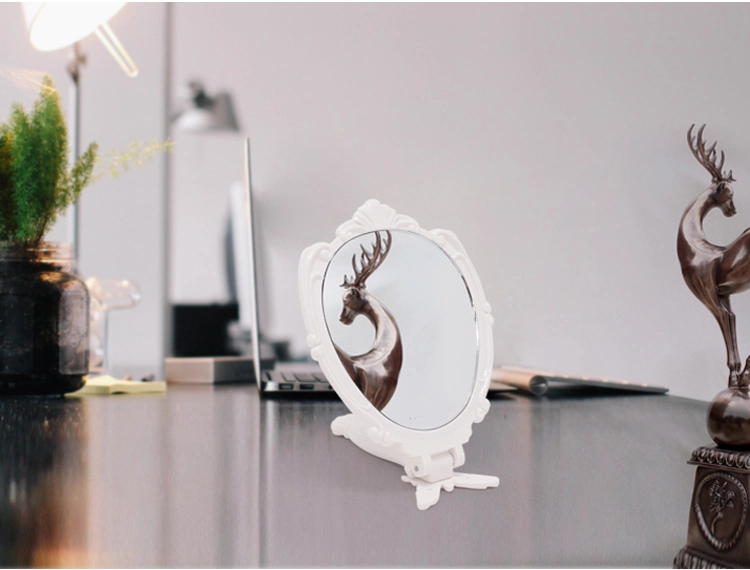 Hot Selling High Definition Glass Delicate Pattern Framed Makeup Mirror Foldable Mirror