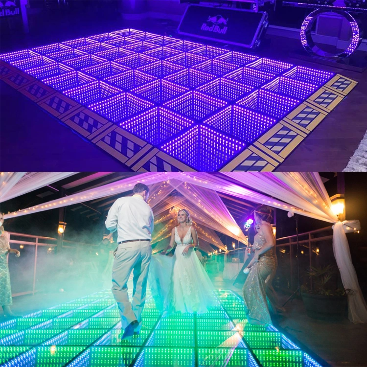 3D Wedding Mirror Infinity LED Dance Floor 50*50cm Light up Dance Floor