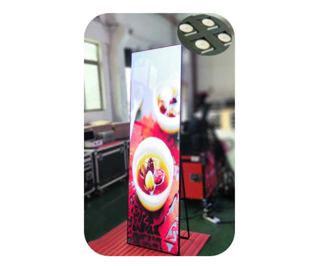 HD Floor Standing Portabel P2.5mm Digital LED Mirror Poster Screen