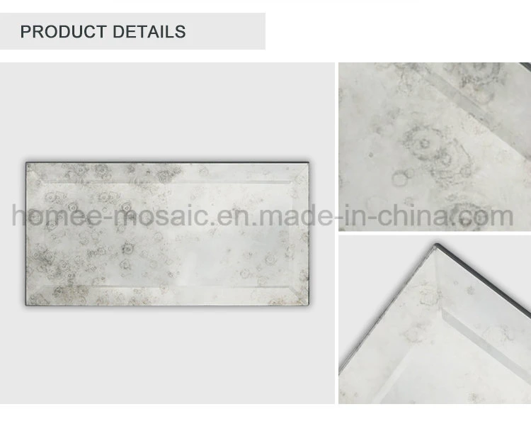 Kitchen and Bathroom Antique Looking Beveled Mirror Glass Mosaic Tile