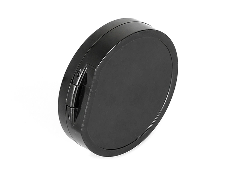 Round Quality 4 Holes Black Round Plastic Empty Case Eyeshadow Box with Mirror