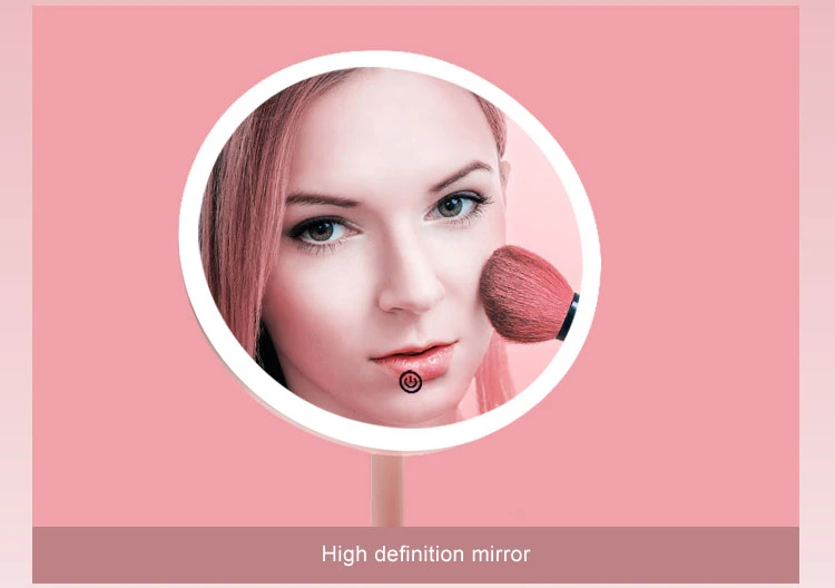 High-End LED Cosmetic Mirrors Standing Mirror with Detachable Handle Handheld Mirror