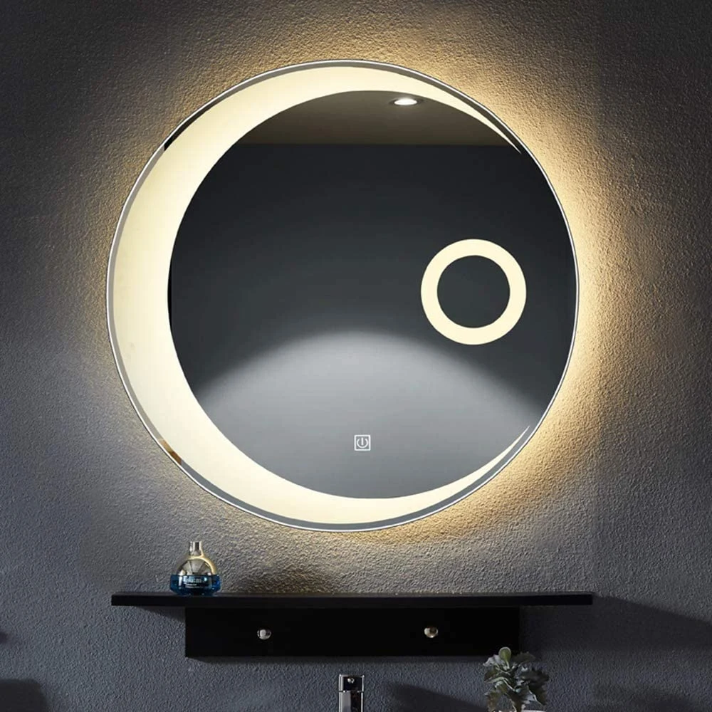 Bathroom Mirror LED Round Illuminated Light Bathroom Hotel Smart Mirror 60cm 70cm 80cm