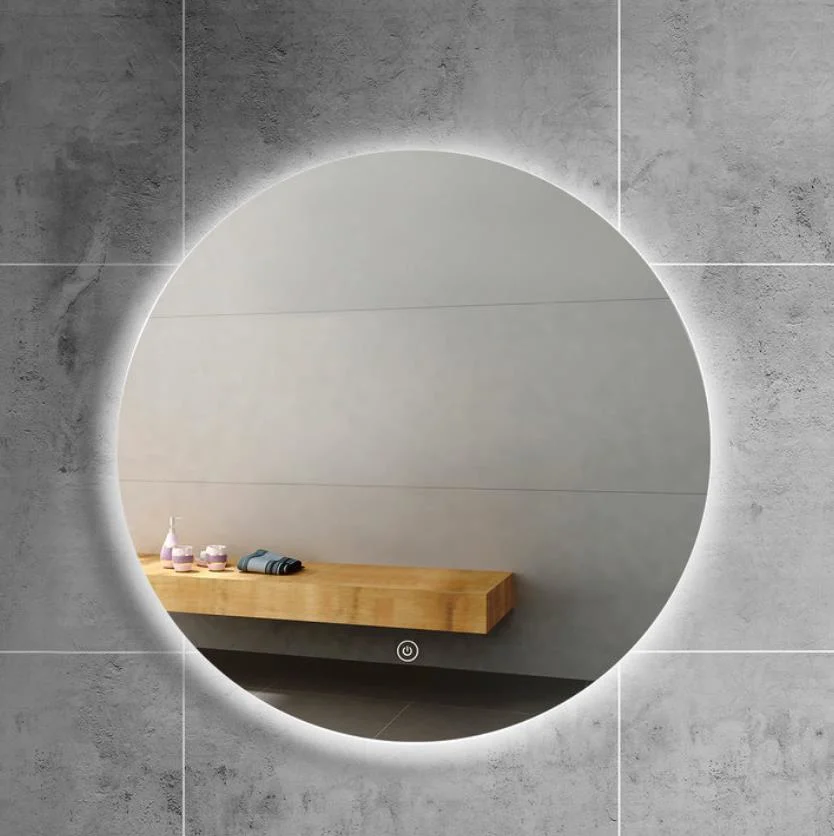 Hotel Decor Round Bath Mirrors Modern Smart Anti-Fog Mirror Frameless Bathroom Vanity LED Lighted Mirror
