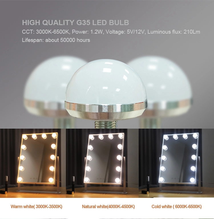 Newest LED Mirror Dimmable Brightness Hollywood Mirror for Home Decorations