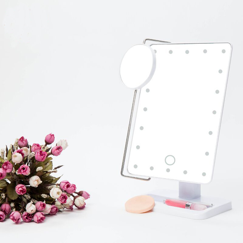 Smile Mirror Cosmetic Mirror Lighted Makeup Mirror 10X Magnification