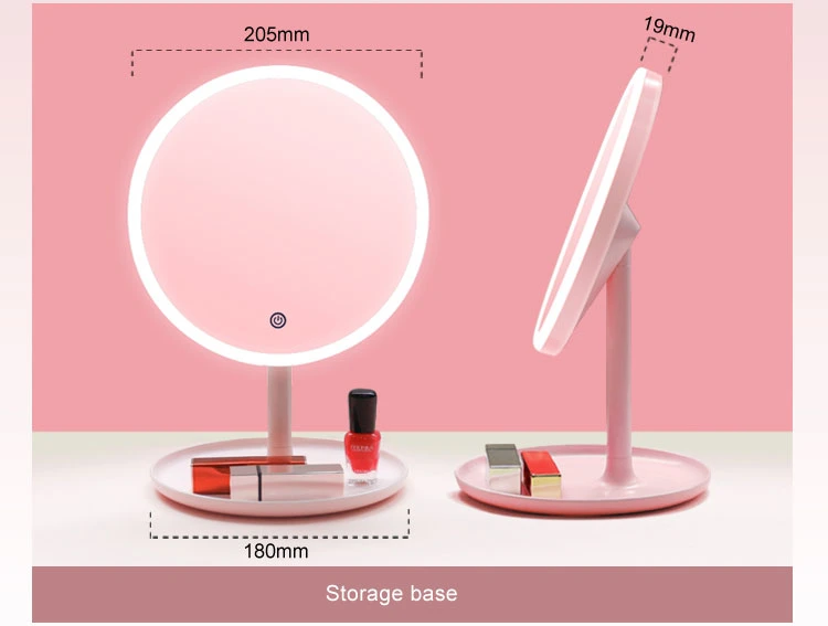 High-End LED Makeup Standing Mirror with Detachable Handle Handheld Mirror