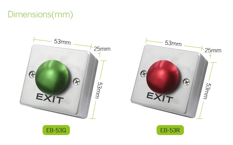 New Product Mushroom Push Exit Button with Red and Green for Access Control Door Button Switch