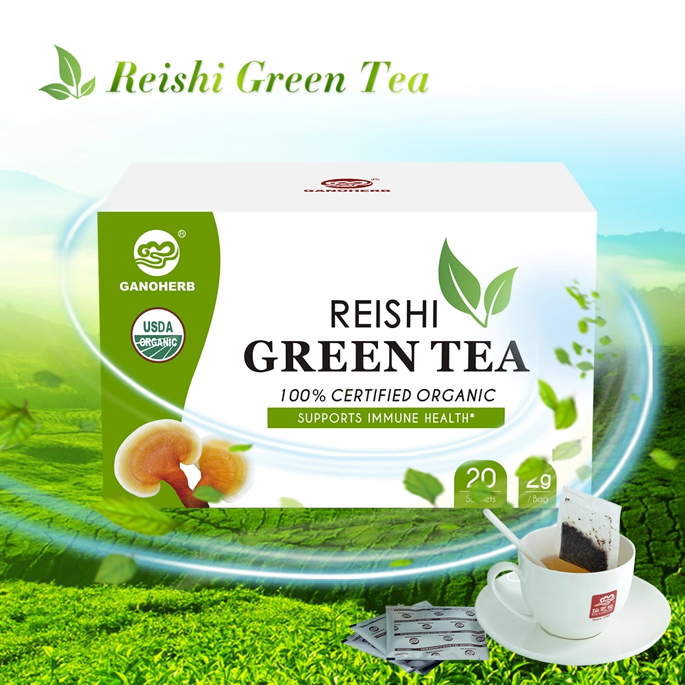 Organic Herbal Green Tea with 100% Certified Organic Reishi Mushroom