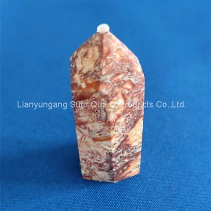 Wholesale Natural Flower Agate Point Cherry Blossom Agate Point Crystal Healing Wand Point for Decoration
