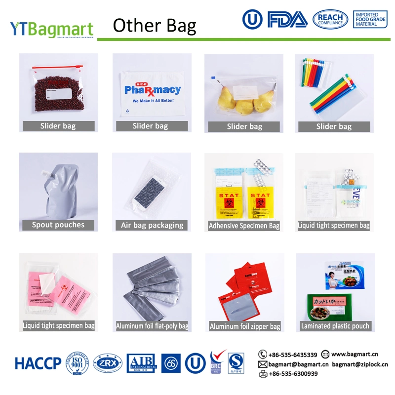 Reclosable Bag with Slider, Slider Zipper Bag, Different Slider Track Color, Click Type
