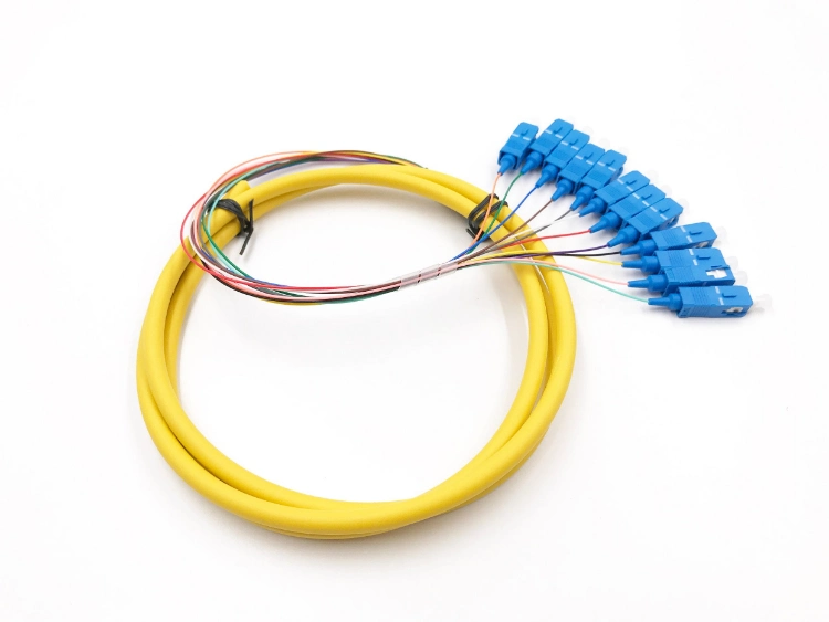 SC/PC Boundle Distribution Fiber Cable Sm 9/125 Fanout 0.9mm Fiber Optic Pigtail