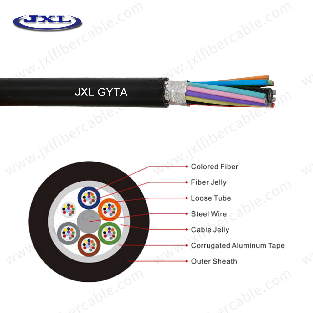 Outdoor Aluminum Tape Armored Engineering Cable GYTA Multi Core Waterproof Stranded Loose Tube Fiber Optic Cable