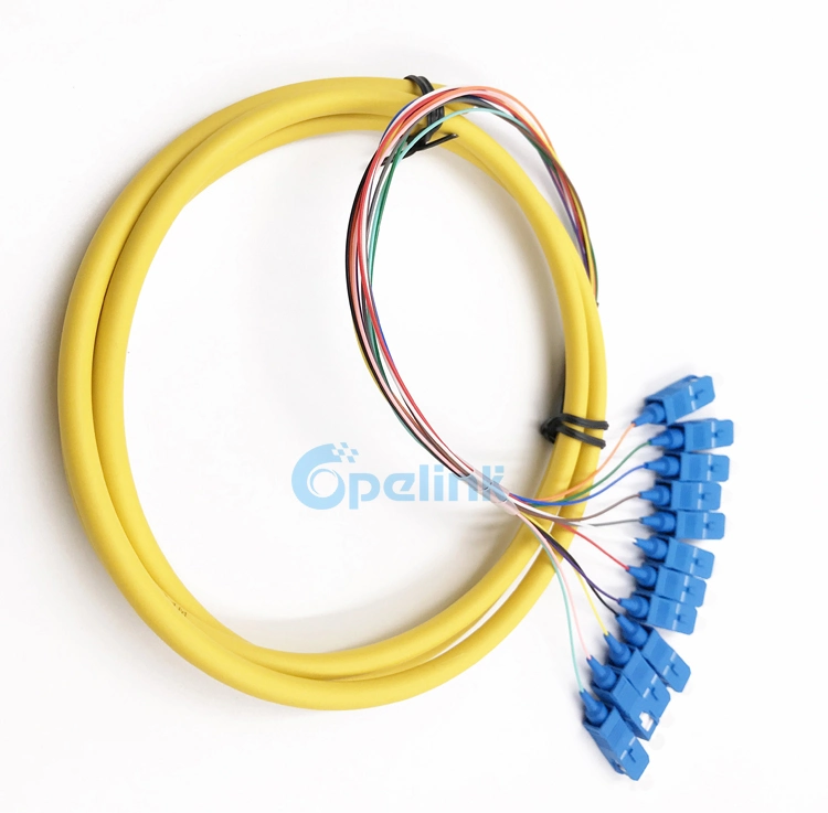 SC/PC Boundle Distribution Fiber Cable Sm 9/125 Fanout 0.9mm Optical Fiber Pigtail
