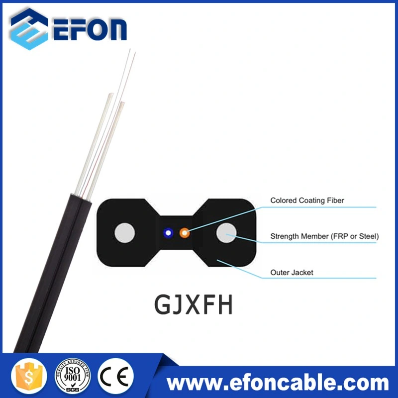 G657A LSZH/PVC Sheath FTTH Indoor Fiber Drop Cable 1 Core Fiber Optic Cable