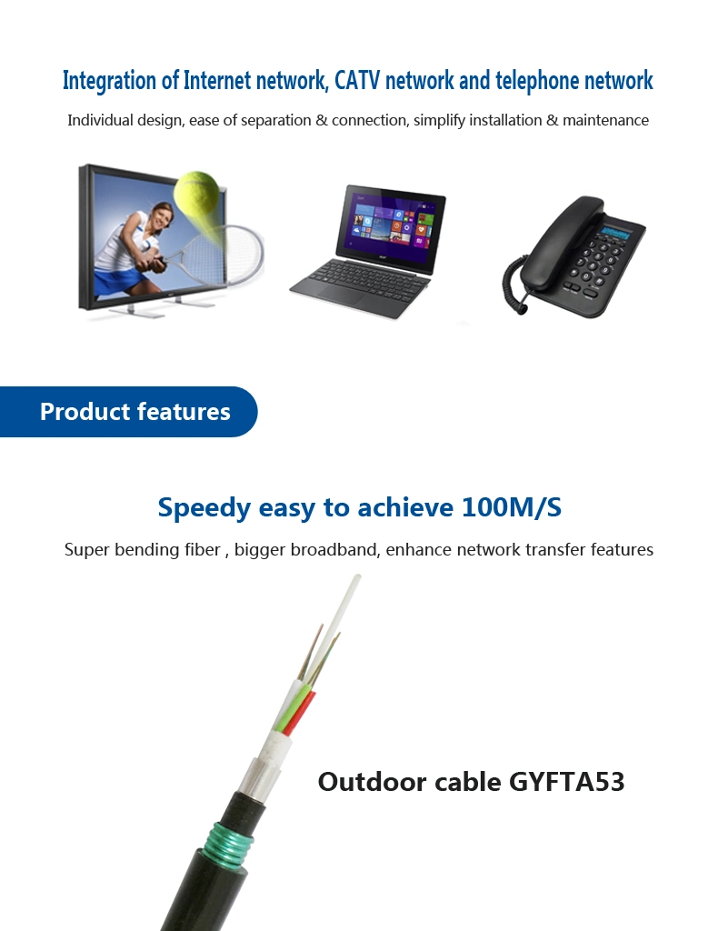Good Performance Buried Fiber Optic Cable of Single Mode