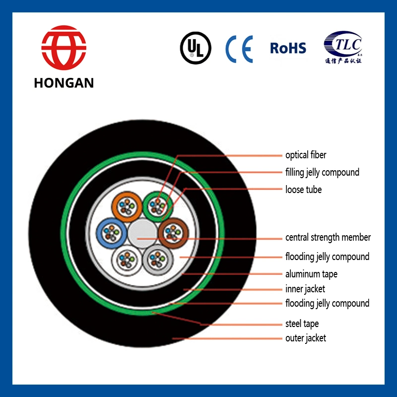 Single Mode Armored Fiber Optic Cable for FTTH