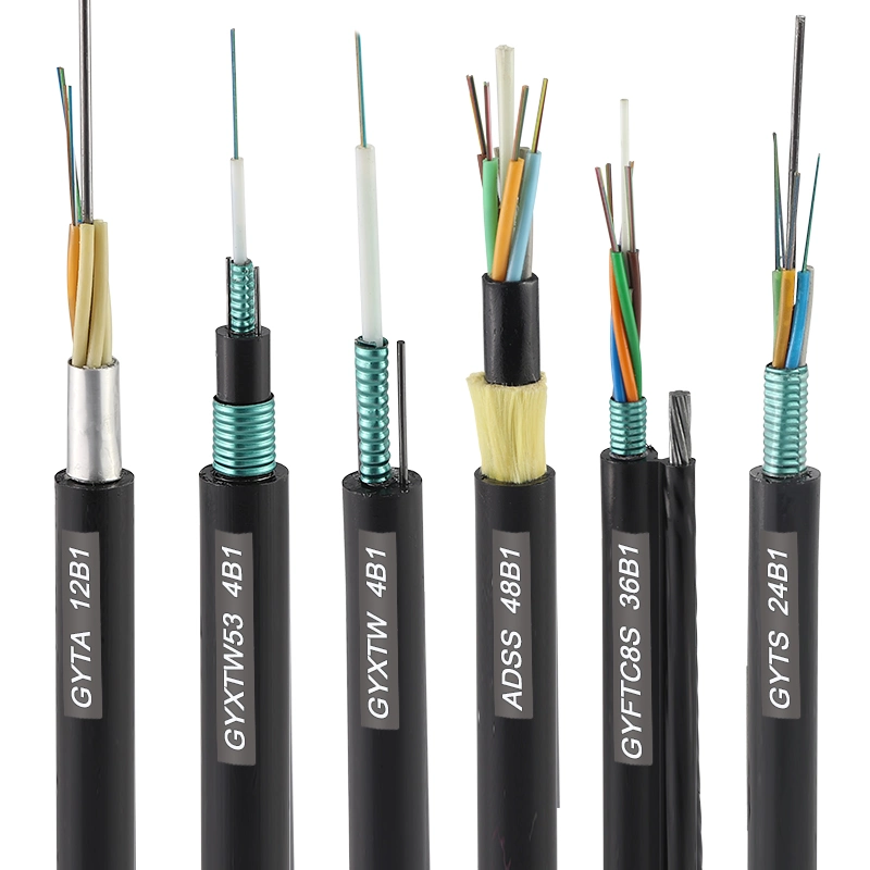 Outdoor ADSS GYTS GYTC8S Optical Armored Cable FRP FTTH Drop Cable Fiber Optic Communication Cable