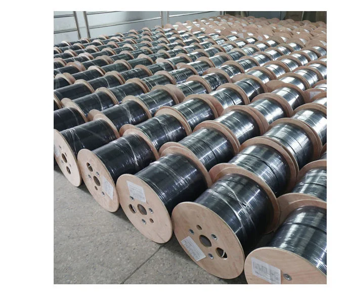 Overhead Long Distance Fiber Optic Cable Black Fiber Optic Bundle Cable FTTH Optical Fiber Cable