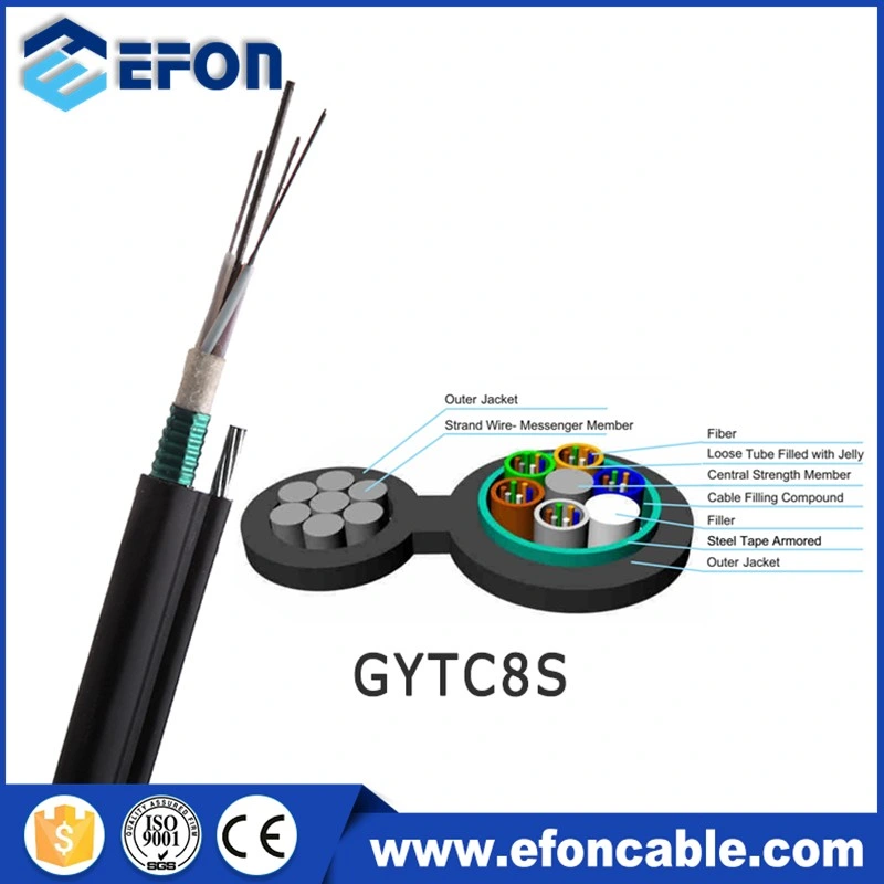Figure8 Aerial Outdoor Fiber Cable Armored Loose Tube Self Support Fiber Optic Cable GYTC8S