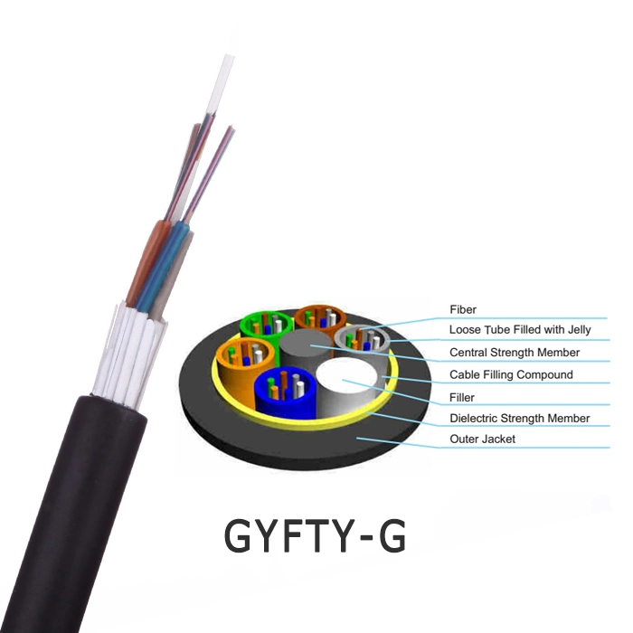GYFTY-G Stranded Non Armored Optical Fiber Cable G652D PE Sheath Duct Fiber Optic Cable