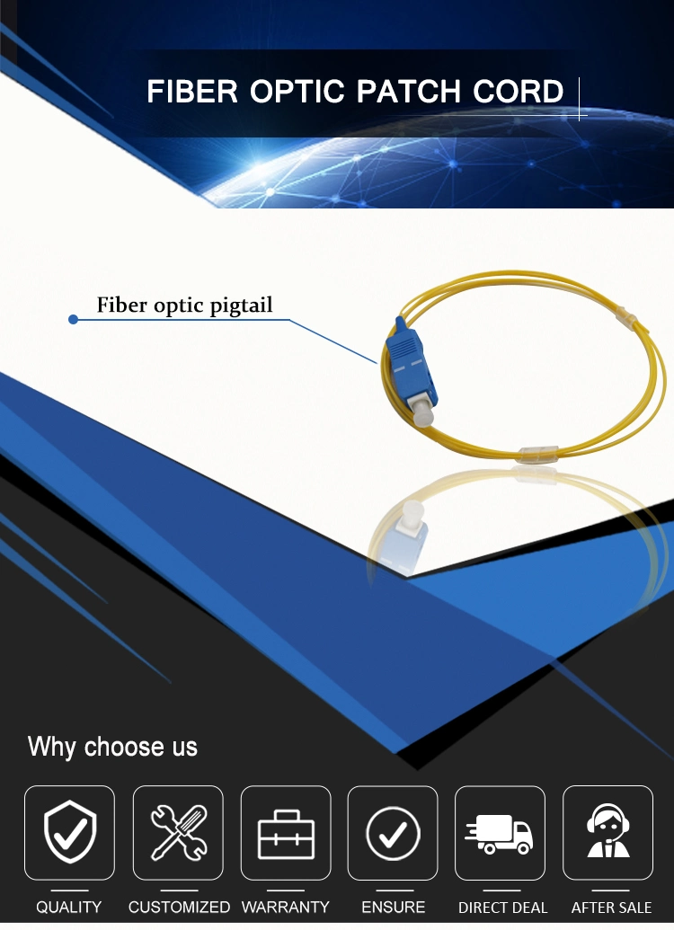 0.9mm Simplex Fiber Optic Pigtail 1.5m Sc Pigtail Singlemode Fiber Sc/Upc Pigtail
