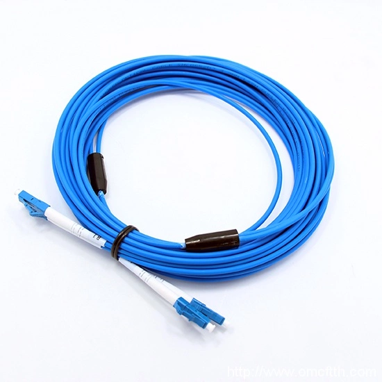 High Density LC-LC HD OS2 Duplex Zipcord Armored Fiber Optic Patch Cable for Telecommunication