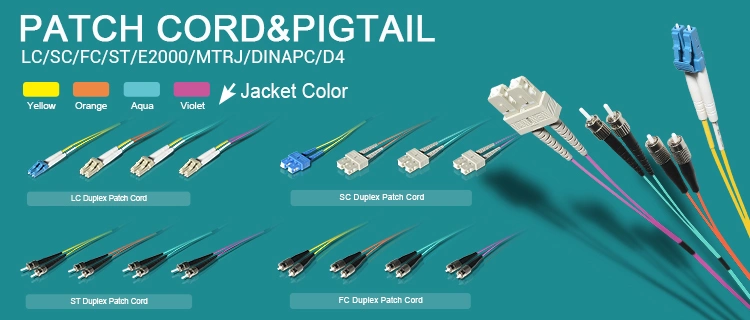 Fiber Optic Equipment Sc LC St FC Fiber Optic Patch Cord Fiber Patchcord Jumper Cable