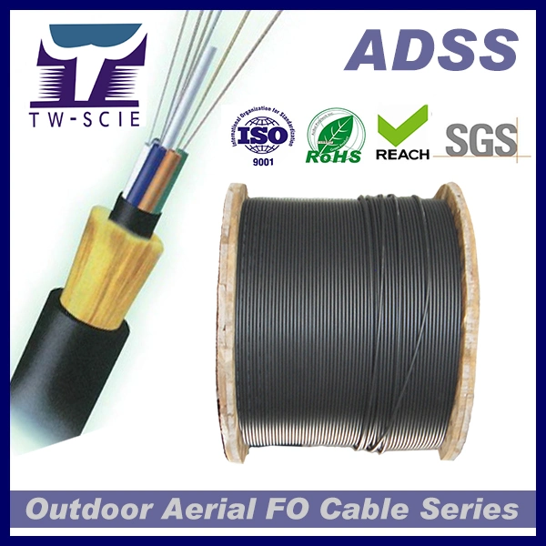 ADSS Optic Fiber Cable Outdoor Optical Fiber Cable Double Jacket 24 Core ADSS Fiber Optic Cable in FTTX Network