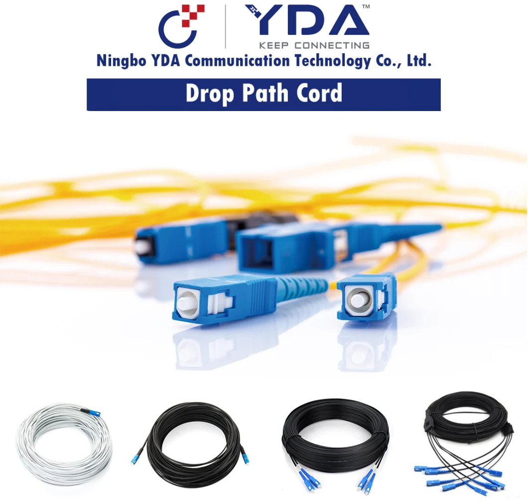FTTH Single Mode Sc/Upc PVC LSZH Fiber Optic Drop Cable Outdoor Fiber Optic Patch Cord