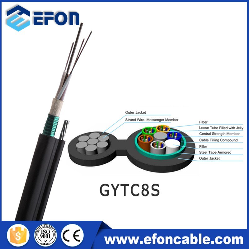 Aerial/Duct Cable Stranded Steel Wire GYTC8S Optical Fiber Cable Prices