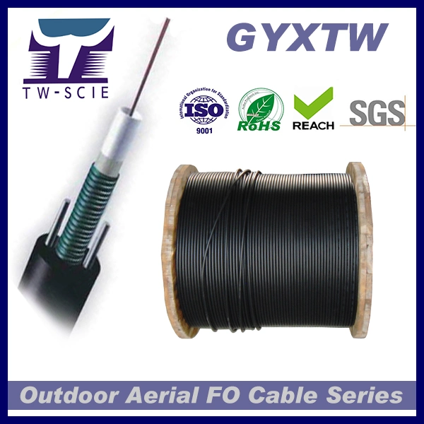 Outdoor 12/24 Core Optical Fiber Cable GYXTW Aerial Fiber Optic Cable
