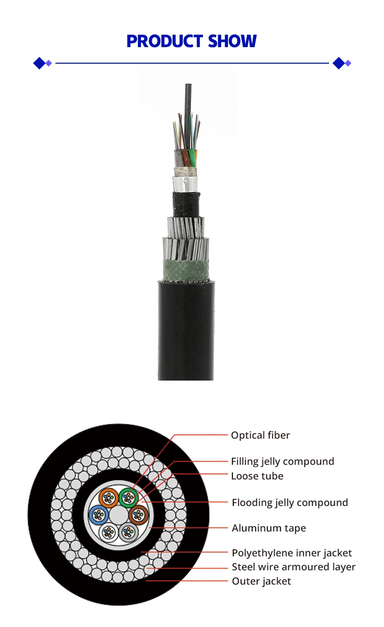 4 Core Single Mode Armored Subsea Fiber Optic Cable GYTA333