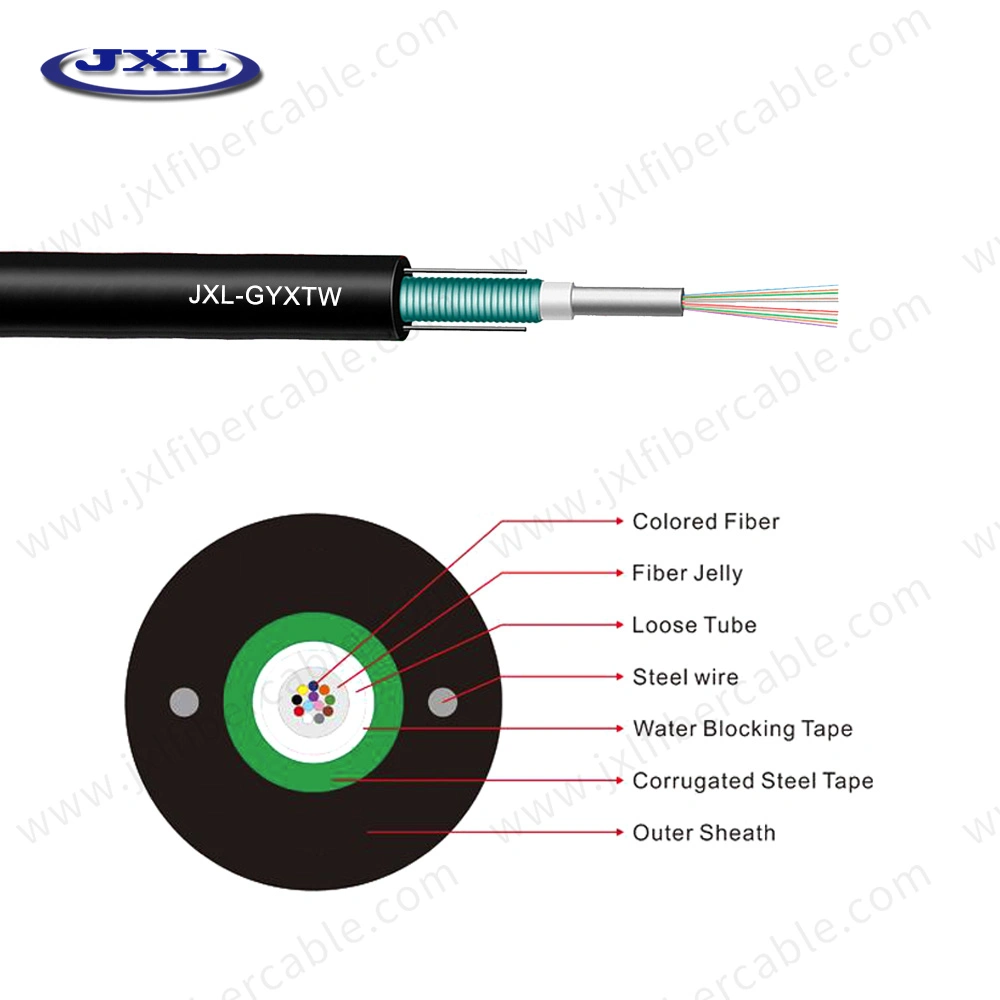 Outdoor 2/4/8/12/16/24/30 Core Stranded Messenger Wire Self-Supporting Aerial Figure 8 Cable Armored Optical Fiber Cable GYTC8S/Gyxtc8s