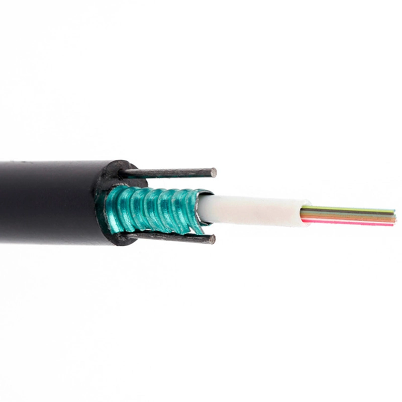 Outdoor Central Tube Fiber Optic Cable GYXTW Single Mode Optical Cable 2-12 Core Fiber Cable