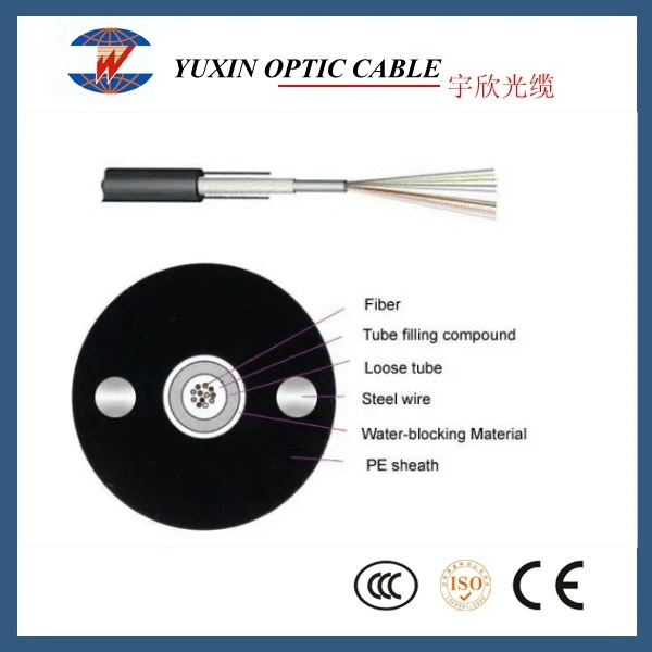 Single Mode Central Loose Tube 4 Core Outdoor Fiber Optic Cable GYXY