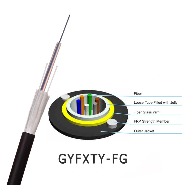 GYFXTY-Fg Glass Yarn Armored Uni-Loose Tube All Dielectric Optical Fiber Cable (Span 80meter)