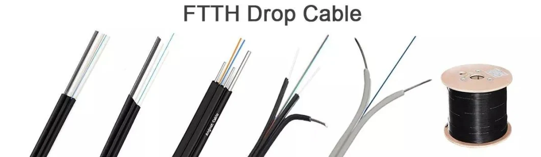 FTTH Outdoor Optical Fiber Drop Cable Flat Type Single Mode Drop Fiber Optic Cable G657A1 LSZH