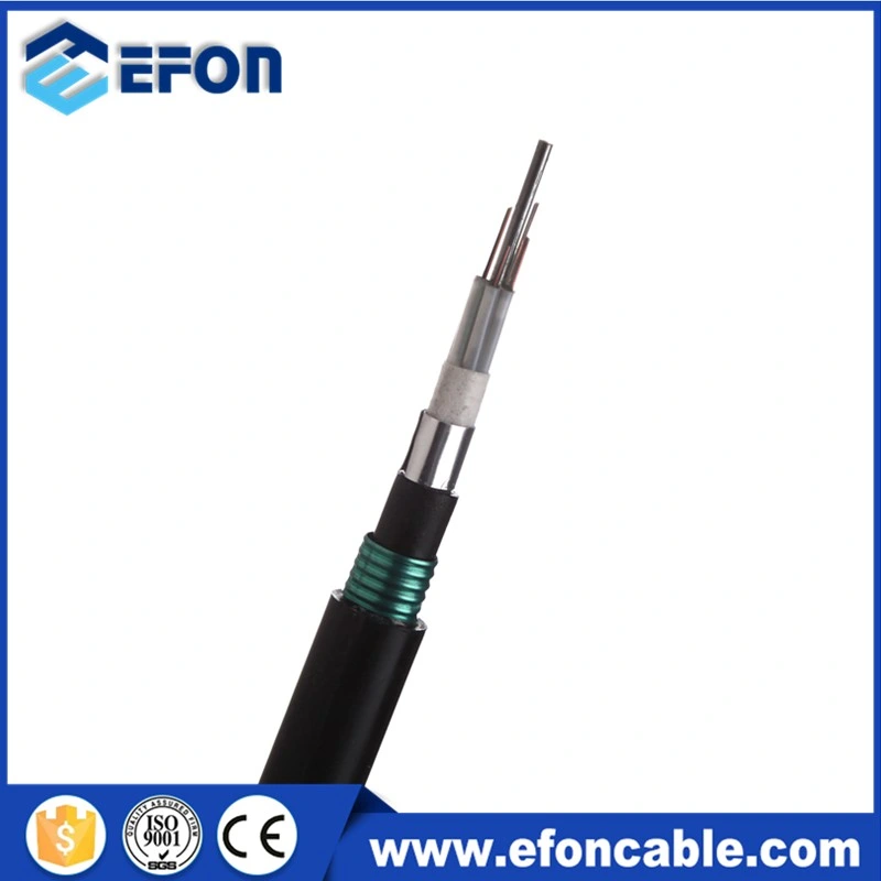 Factory Supply Direct Buried Double Sheath Armored Single Mode Optic Fiber Cable GYTA53 for Duct Cable