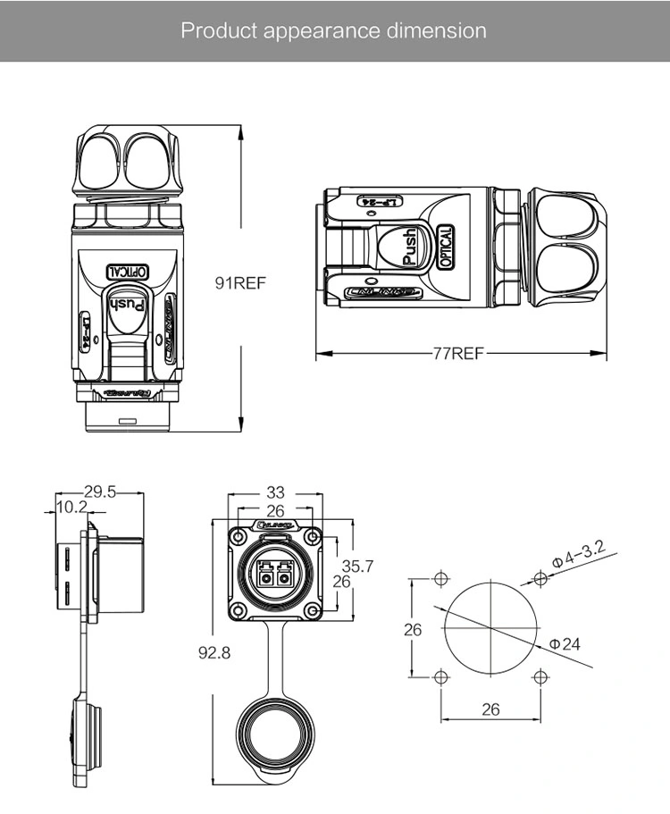 Waterproof Fibre Optic Cable Connector/LC Fiber Optic Connector